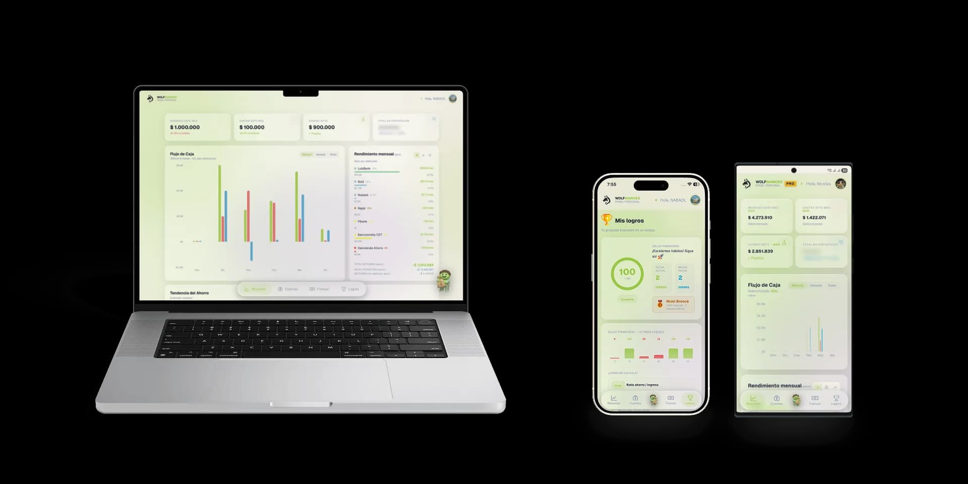 WOLFinances en Mac, iPhone y Android